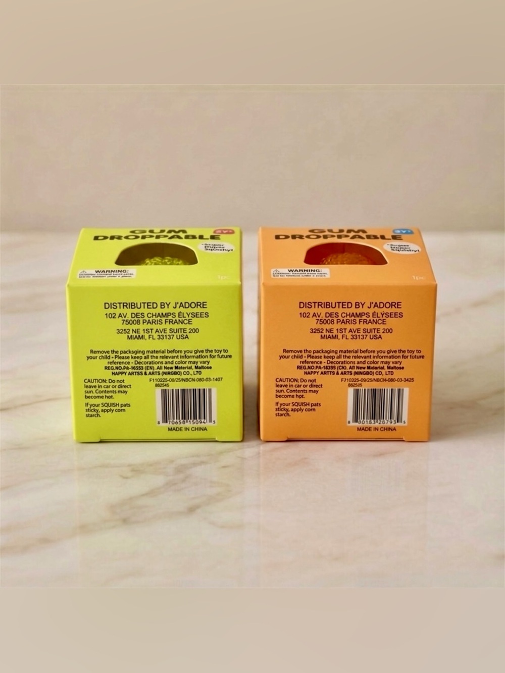 J'adore Gumdrop Squishy Set Orange Green Yellow - Picture 5 of 5